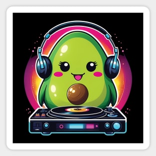 Kawaii Avocado DJ Magnet